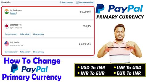 how to change currency in paypal.